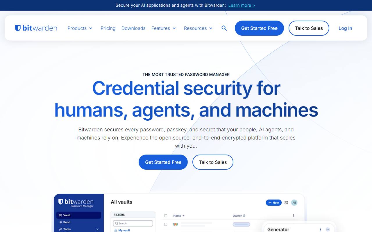Screenshot of Bitwarden — popular alternative to 1Password
