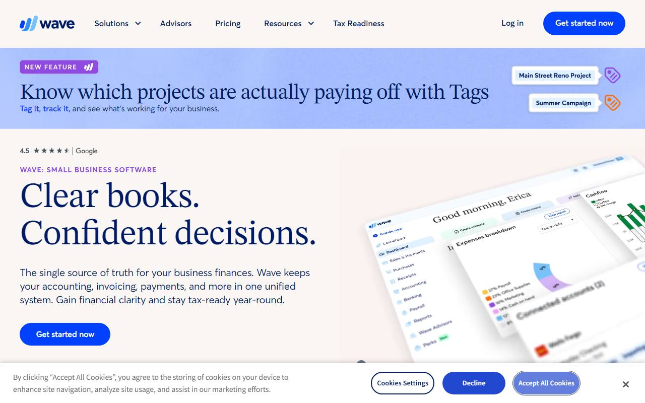 Screenshot of Wave — popular alternative to QuickBooks Online